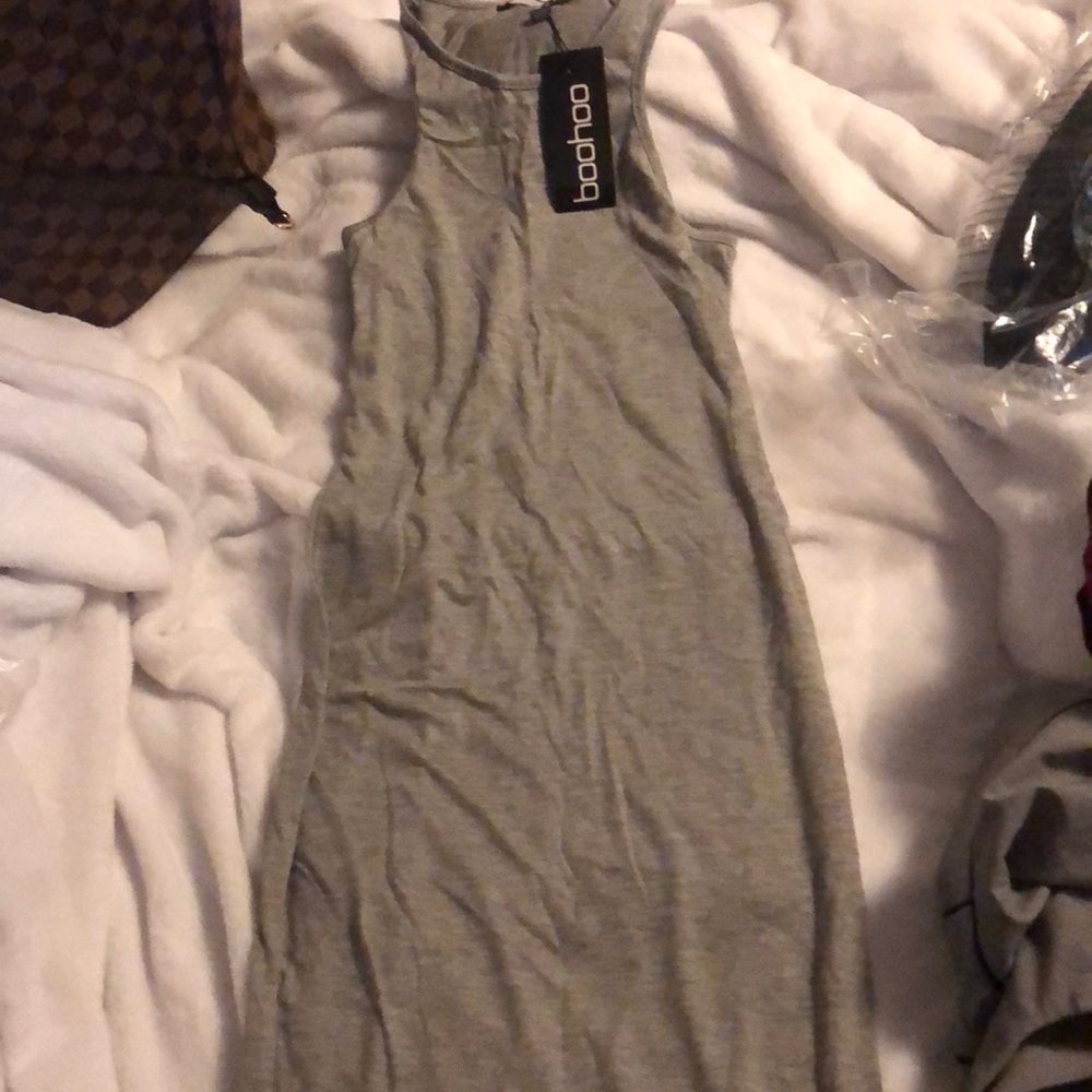 Long Grey Boohoo Dress